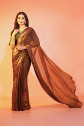 Bronze Beauty Copper Burbery Saree